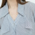 SIXDO G-Blue Stripe Raw Blouse